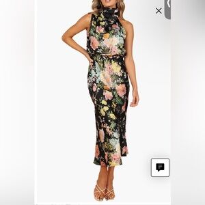 Petal & Pup Floral Black Midi Dress